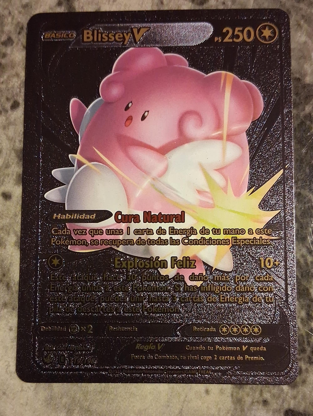 Blissey V Pokémon Card - Pink and White